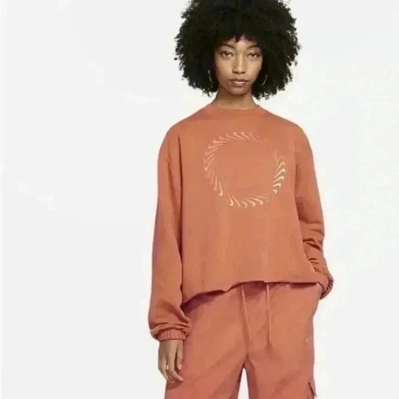 Nike Women’s Sienna/Healing Orange Crewneck  SIZE XS (Fits up to a Large!) - Picture 2 of 9
